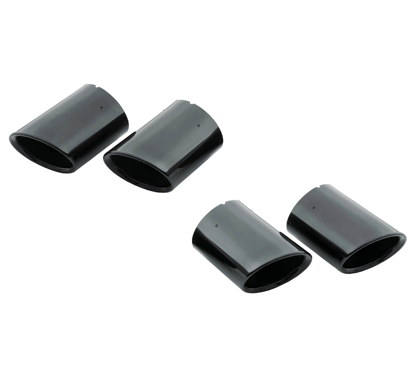 S3 Sport tailpipe trims. Black chrome. Package