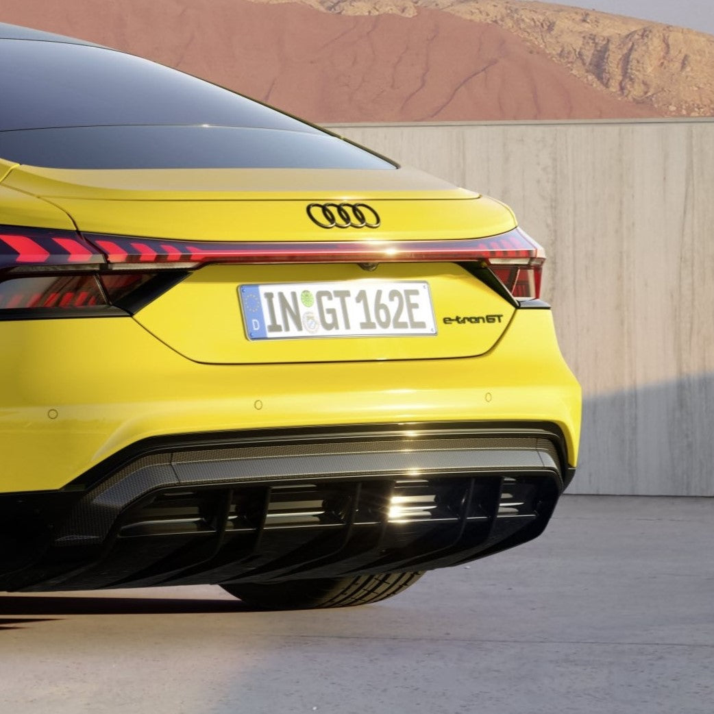 e-tron GT model name, rear. Black