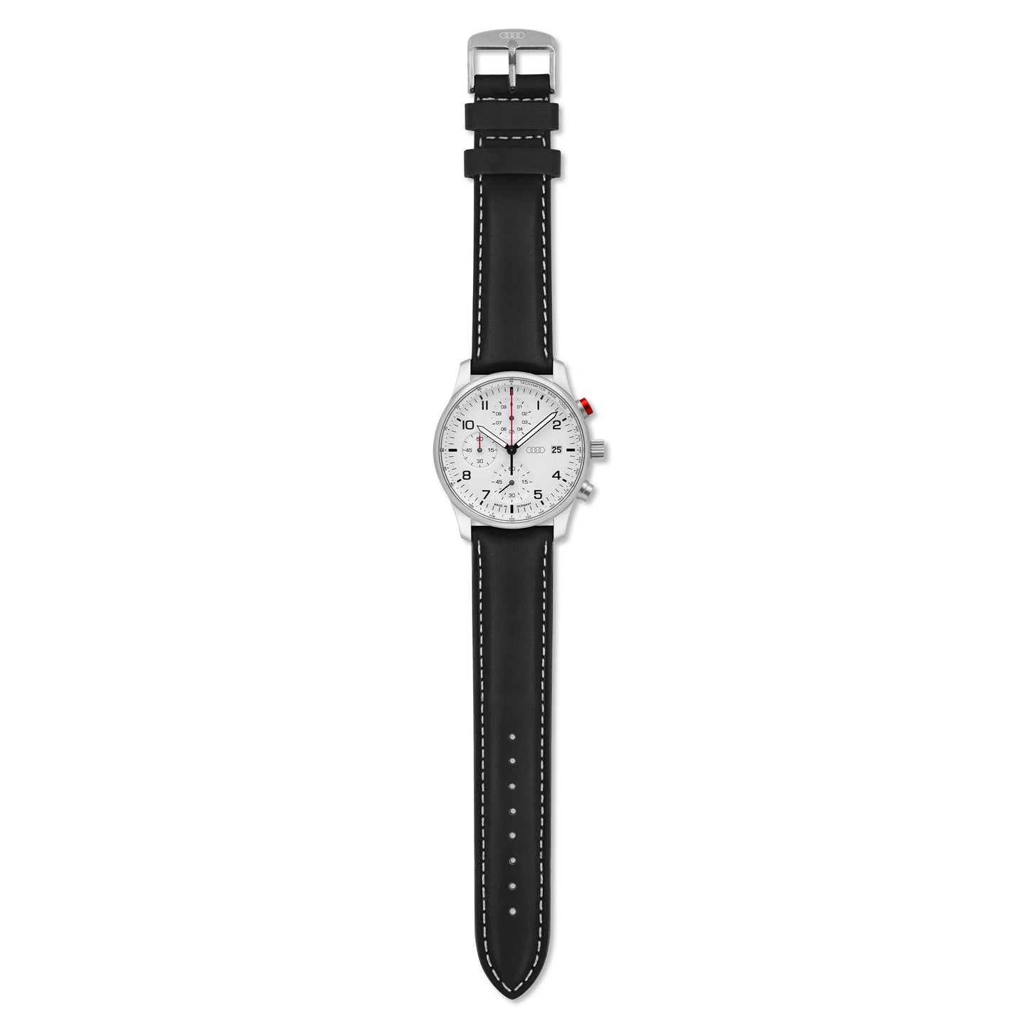Audi Chronograph, mens, silver/white