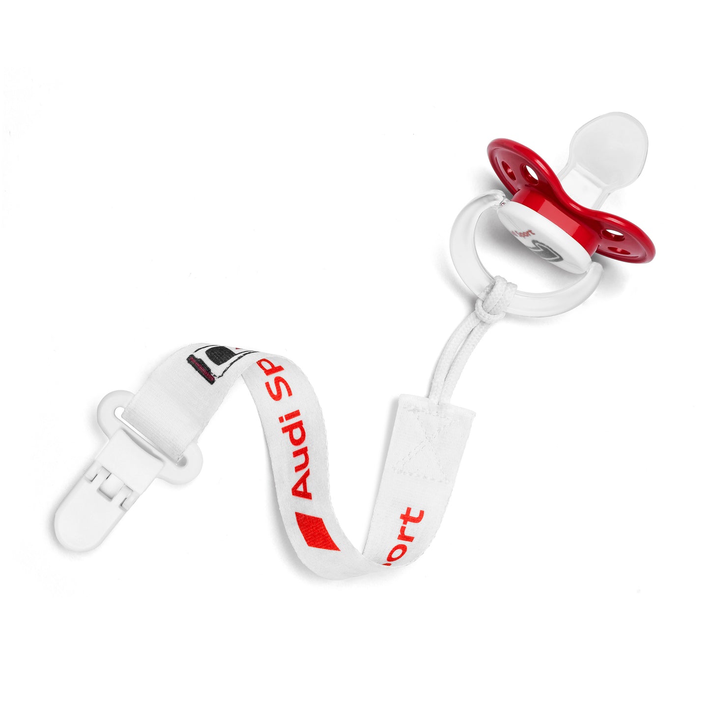 Audi Sport Dummy with chain, set of 2, Babys, grey/red