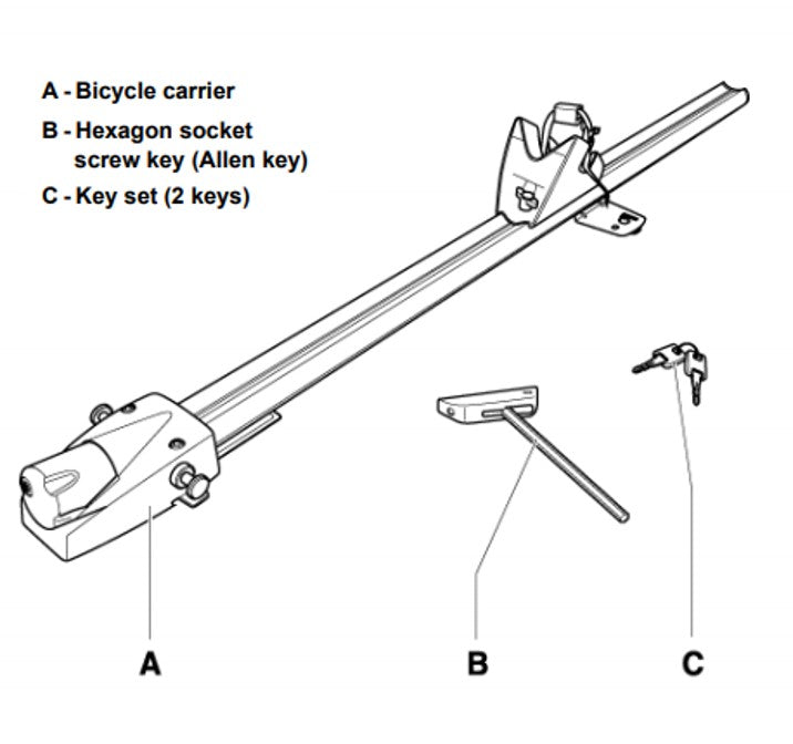 Bicycle rack. Roof fork mount