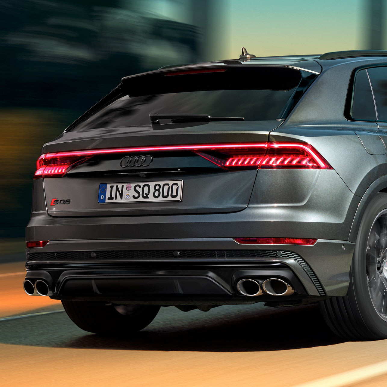 SQ8 Model name, rear. Black