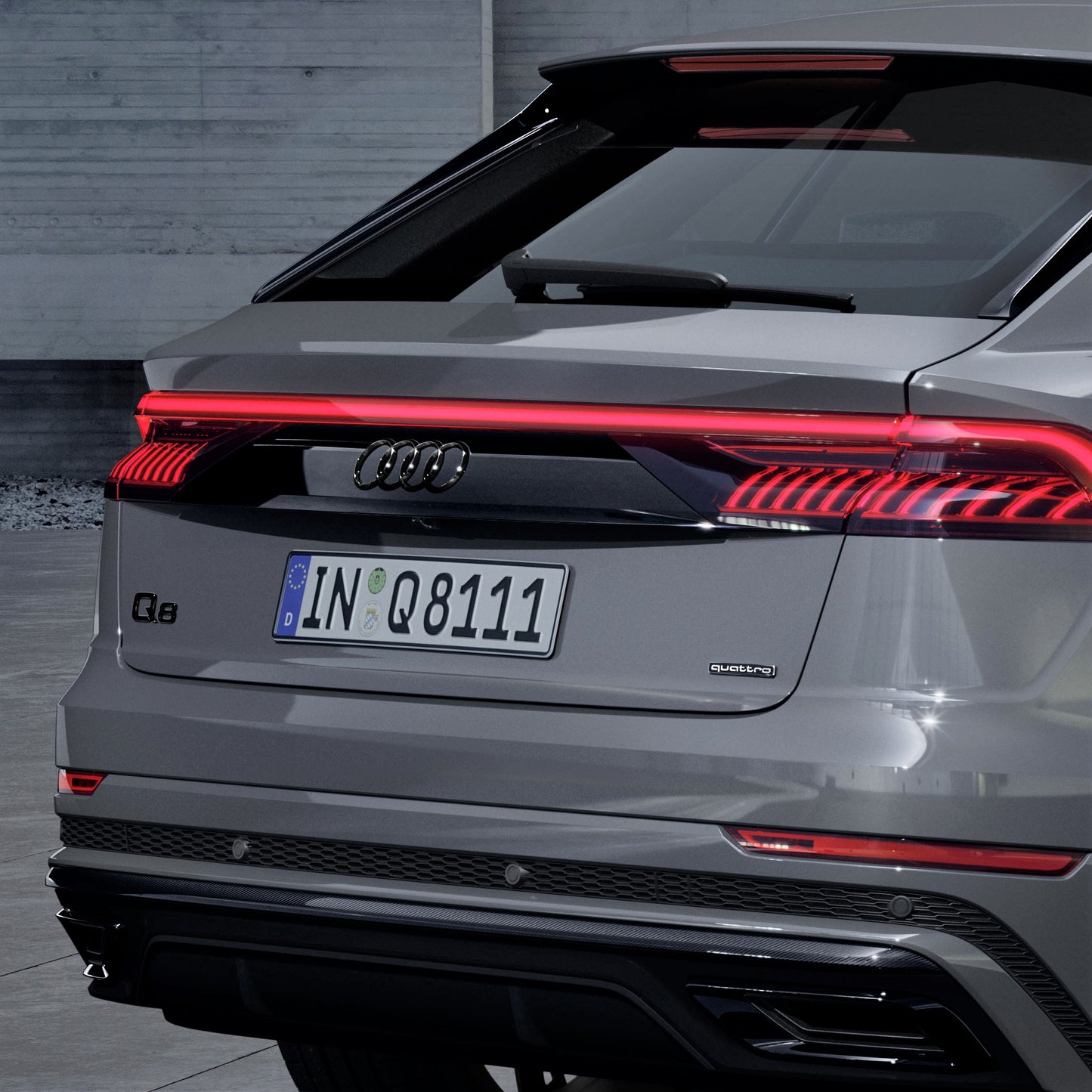 Audi rings, rear. Black Q8