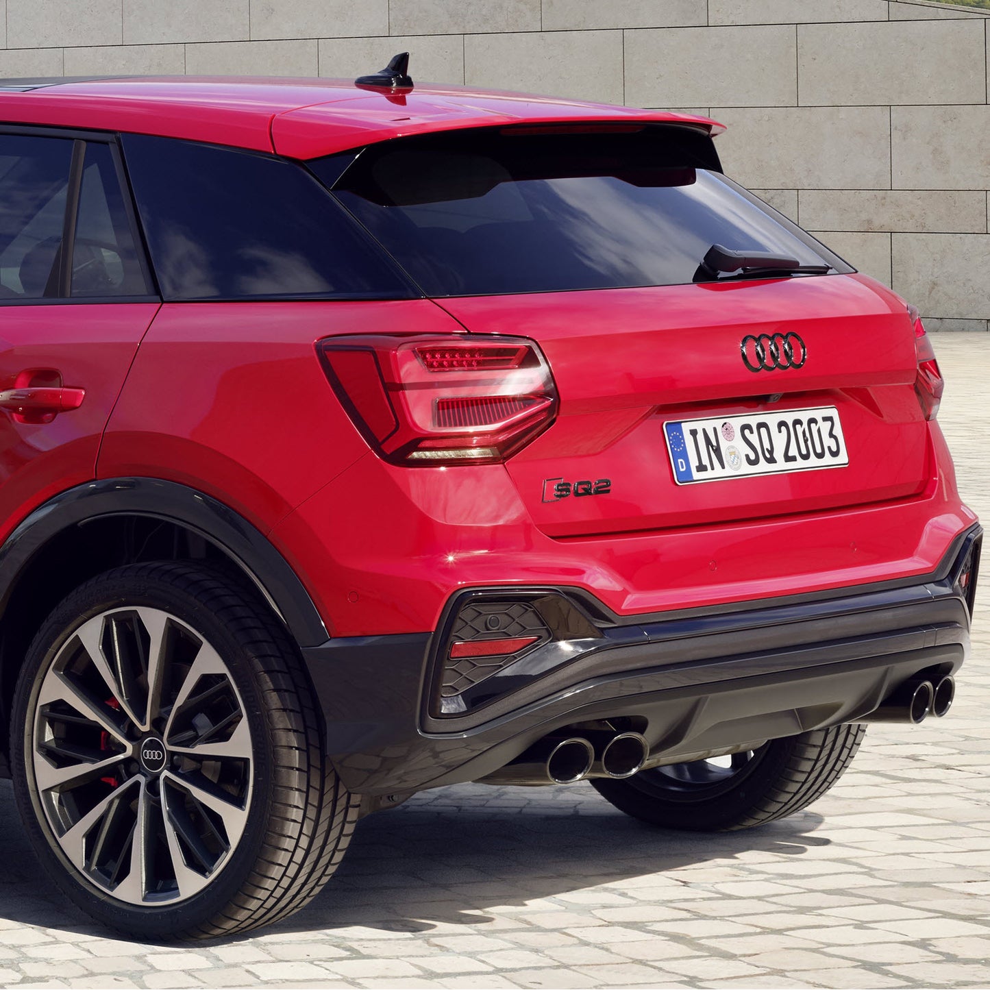 Audi rings, rear. Black, Q2