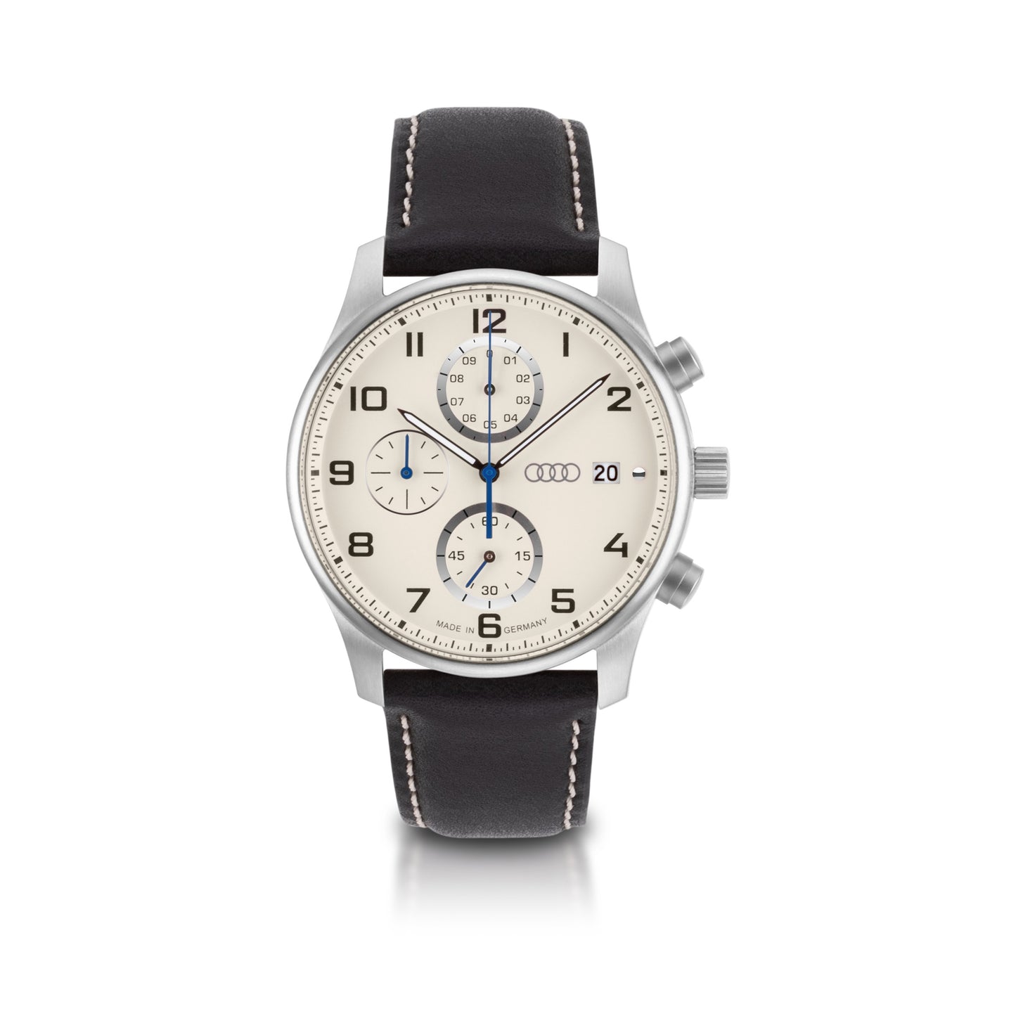 Audi Chronograph, mens, silver/beige