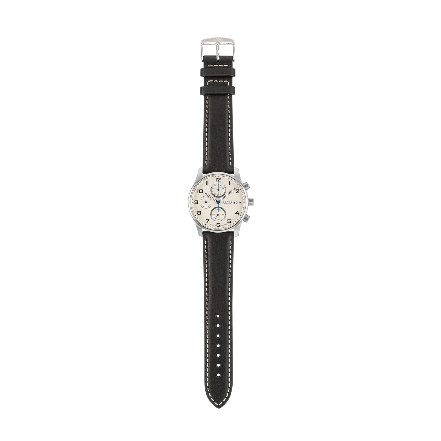 Audi Chronograph, mens, silver/beige