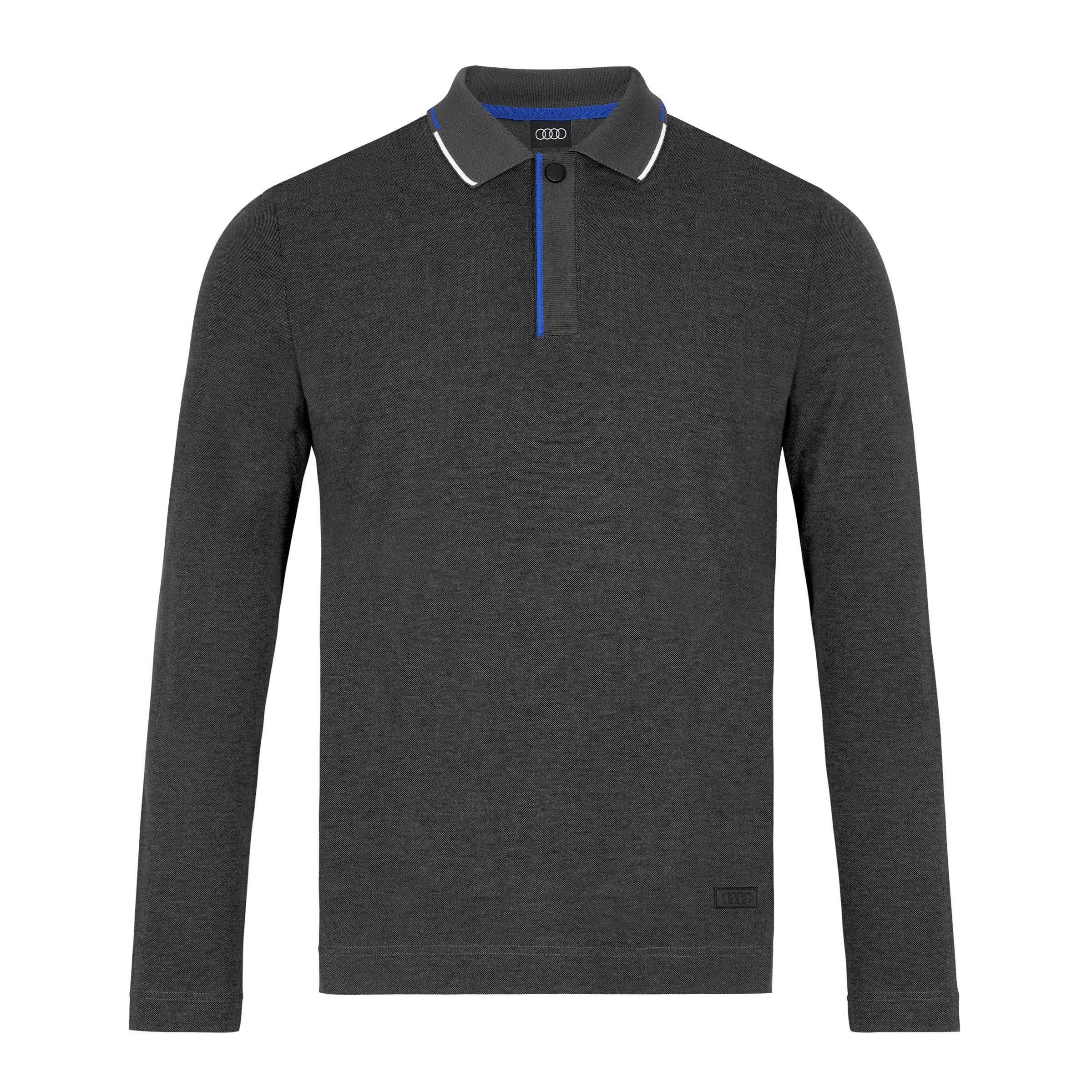 Audi Long sleeve polo shirt Kaskade, mens, grey | Audi Store