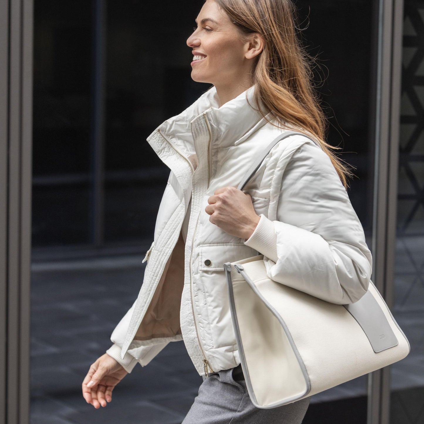 Audi Puffer jacket, 4 in 1, women, creme