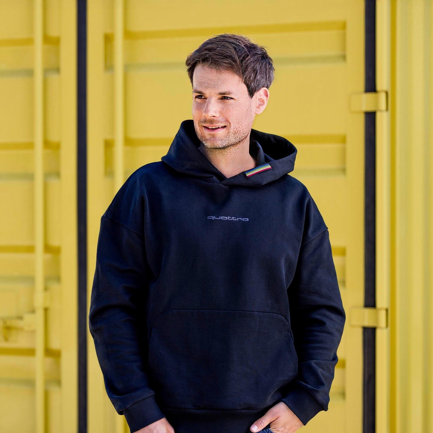 Audi quattro hoodie, black