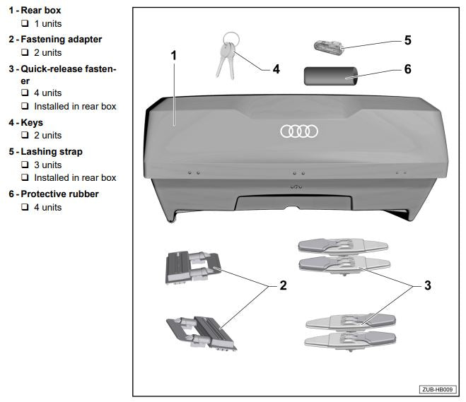 Audi rear storage box