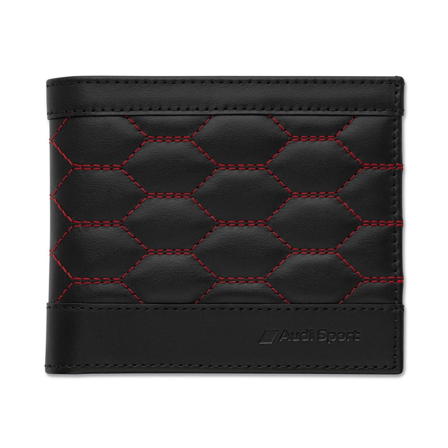 Audi Sport wallet leather, mens, black-red