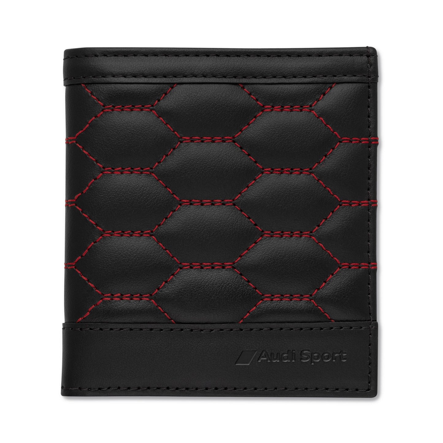 Audi Sport wallet leather small, mens, black-red