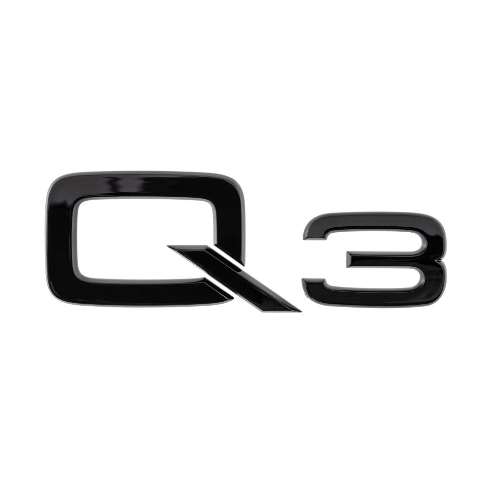 Q3 Model name, rear. Black