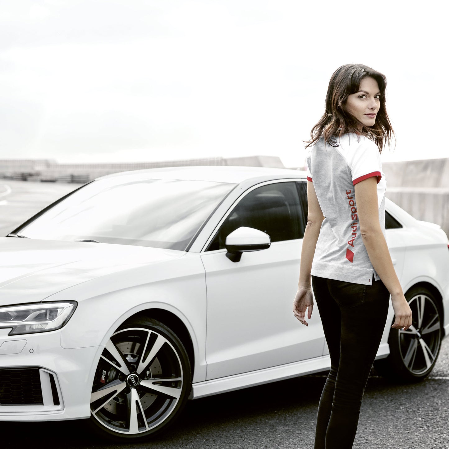 Audi Sport Polo shirt, womens, white/grey