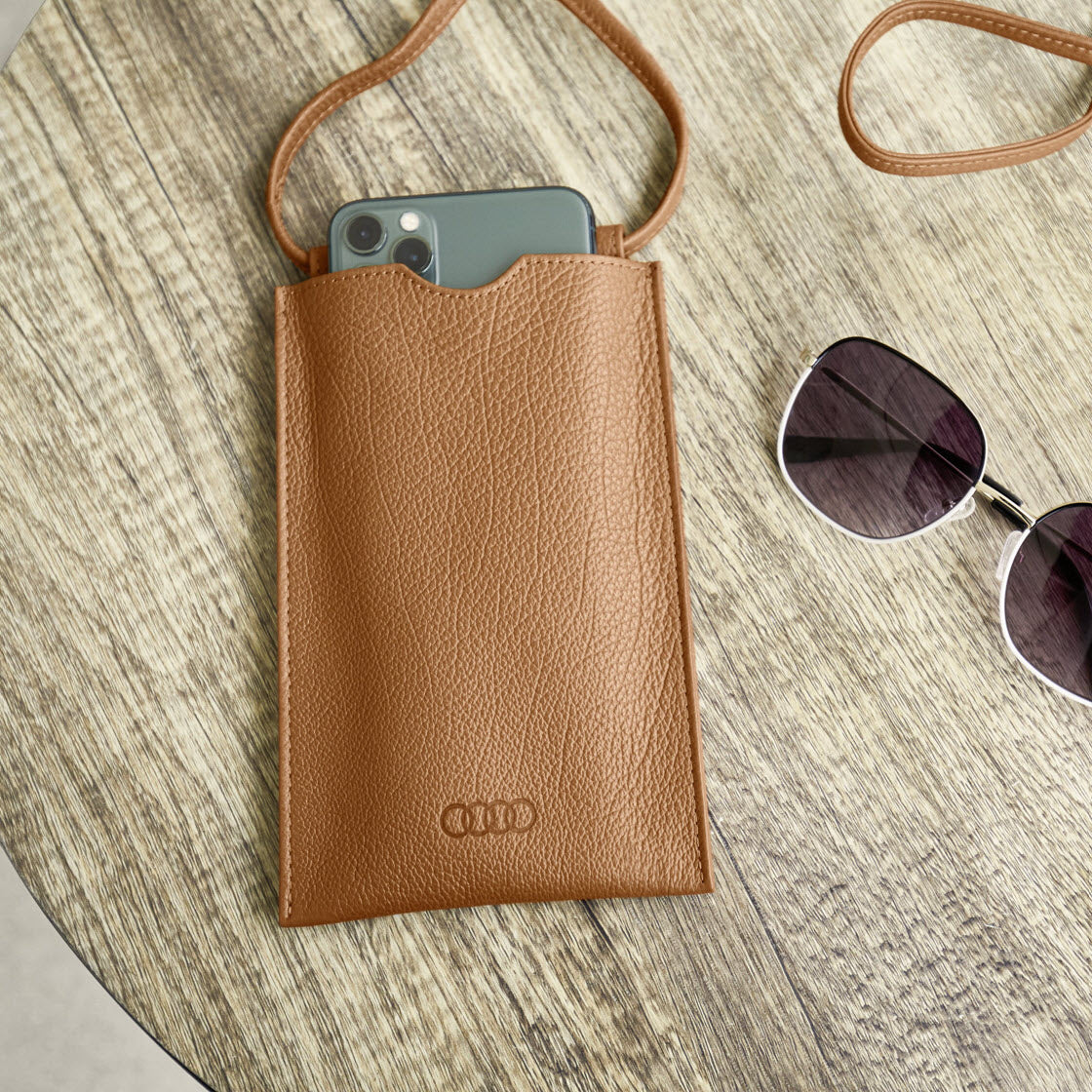 Audi design phone pouch brown Audi Store Australia